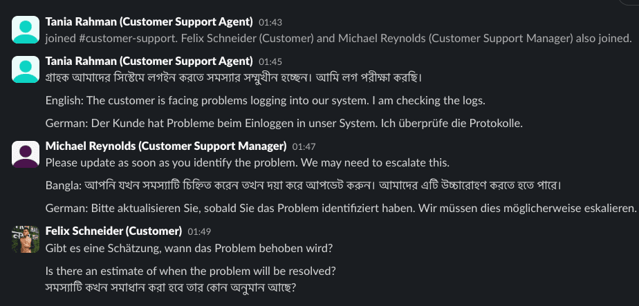Customer Support Handling a Multilingual Ticket